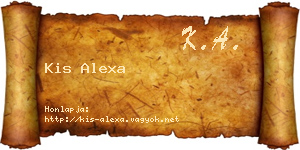Kis Alexa névjegykártya
